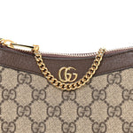 GG Supreme Monogram Textured Dollar Calfskin Mini Ophidia Chain Bag Beige Ebony