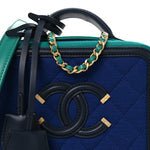 Jersey Quilted Small CC Filigree Vanity Case Blue Green