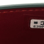 Calfskin Crocodile Embossed Envelope Clutch With Chain Emerald