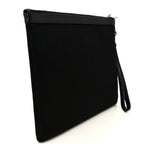 Linen Canvas Rive Gauche Zipped Pouch Black