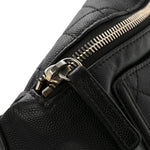 Caviar Quilted Filigree Waist Bag Black
