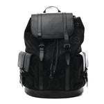 Monogram Jumbo GG Textured Dollar Calfskin Web Double Buckle Backpack Black