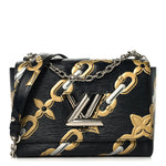 Epi Chain Flower Twist Shoulder Bag MM Black