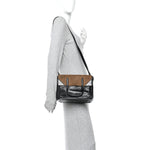Agnello Old Shine Vitello Go Rain Small Flip Tote Black Marrone