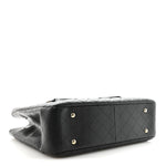Caviar Quilted Large Shopping Tote Black