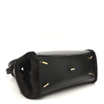 Calfskin Shearling Medium Hug Bag Black