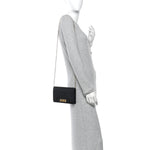 Calfskin J'Adior Wallet on Chain Pouch Black
