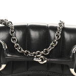 Nappa Vertical Matelasse Medium Maxi Horsebit Chain Shoulder Bag Black