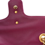 Velvet Matelasse Embroidered Mini GG Marmont Shoulder Bag Bordeaux