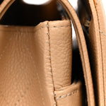 Caviar Quilted Jumbo Double Flap Beige