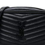 Calfskin Matelasse Monochrome Monogram Mini Lou Camera Bag Black