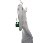Shiny Aged Calfskin Quilted Mini Nano Kelly Shopper Green