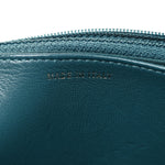 Lambskin Chevron Quilted Wallet On Chain WOC Turquoise