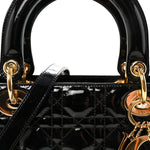 Patent Cannage Medium Lady Dior Black
