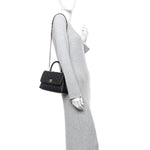 Caviar Quilted Mini Coco Handle Flap Black
