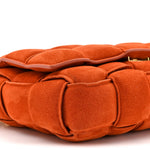 Suede Maxi Intrecciato Padded Chain Cassette Crossbody Bag Maple
