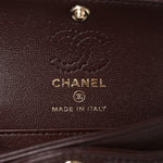 Lambskin Quilted Mini Double Flap With Hook Dark Brown