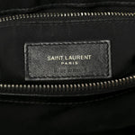 Grain de Poudre Calfskin Y Quilted Monogram Medium Loulou Chain Satchel Black