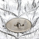 Metallic Crinkled Nappa Pillow Quilted Tiny Softie Bag Silver
