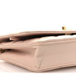 Lambskin Quilted CC Pearl Crush Wallet on Chain WOC Light Pink