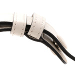 Sakai Be Green Calfskin Diagonal Stitched Mini Blondie Barrel Shoulder Bag Mystic White