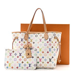 LV X TM Monogram Multicolor Neverfull MM White