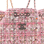 Tweed Calfskin Quilted Gabrielle Backpack Pink