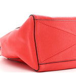 Pebbled Calfskin Gotham Bauletto Satchel Red