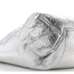 Metallic Lambskin Shearling Medium Phantom Cabas Reversible Tote Natural Silver