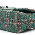 Tweed Quilted Mini Rectangular Flap Green