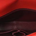 Shiny Goatskin Diagonal Quilted Small Flap Red