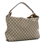 GG Supreme Monogram Large Linea A Hobo Light Brown