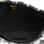 Wool Tweed Quilted Small Elegant Chain Flap Black Grey