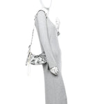 Agneau Arena Graffiti Le Cagole Shoulder Bag XS White Black