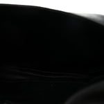 Satin Quilted Half Moon Clutch  Black