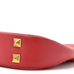 Calfskin Stud Sign Zip Hobo Rosso Valentino
