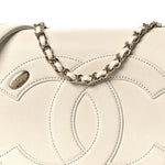 Lambskin CC Mania Flap Bag White