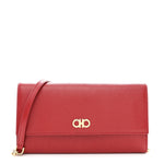 Printed Calfskin Gancini Wallet On Chain Red
