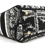 Canvas Embroidered Medium Plan de Paris Lady D-Lite Black White