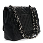 Lambskin Quilted Maxi Single Flap Black
