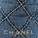 Denim Stitched Quilted Mini Chanel 22 Blue