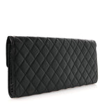 Metallic Aged Calfskin Quilted Paris Hamburg Clutch Black