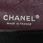 Distressed Patent Quilted Medium Double Flap Black