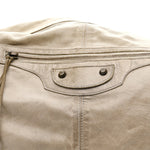 Agneau Classic Silver Hardware Courier XL Hobo Argent