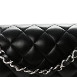 Lambskin Quilted Small Double Flap Black