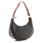 Triomphe Canvas Calfskin Ava Shoulder Bag Tan