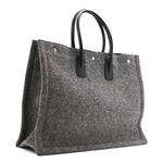Wool Calfskin Rive Gauche Tote Grey
