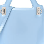 Brushed Calfskin North South Wanda Top Handle Bag Sky Blue