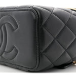 Lambskin Quilted Pick Me Up Vanity Case Black