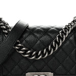 Caviar Quilted Small Boy Flap Black